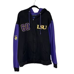 Vtg LSU Tigers Full Zip Hoodie Jacket Sweatshirt Size 2XL